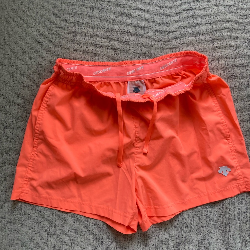 Descente Neon Orange Athletic Swim Shorts - Bold & Functional